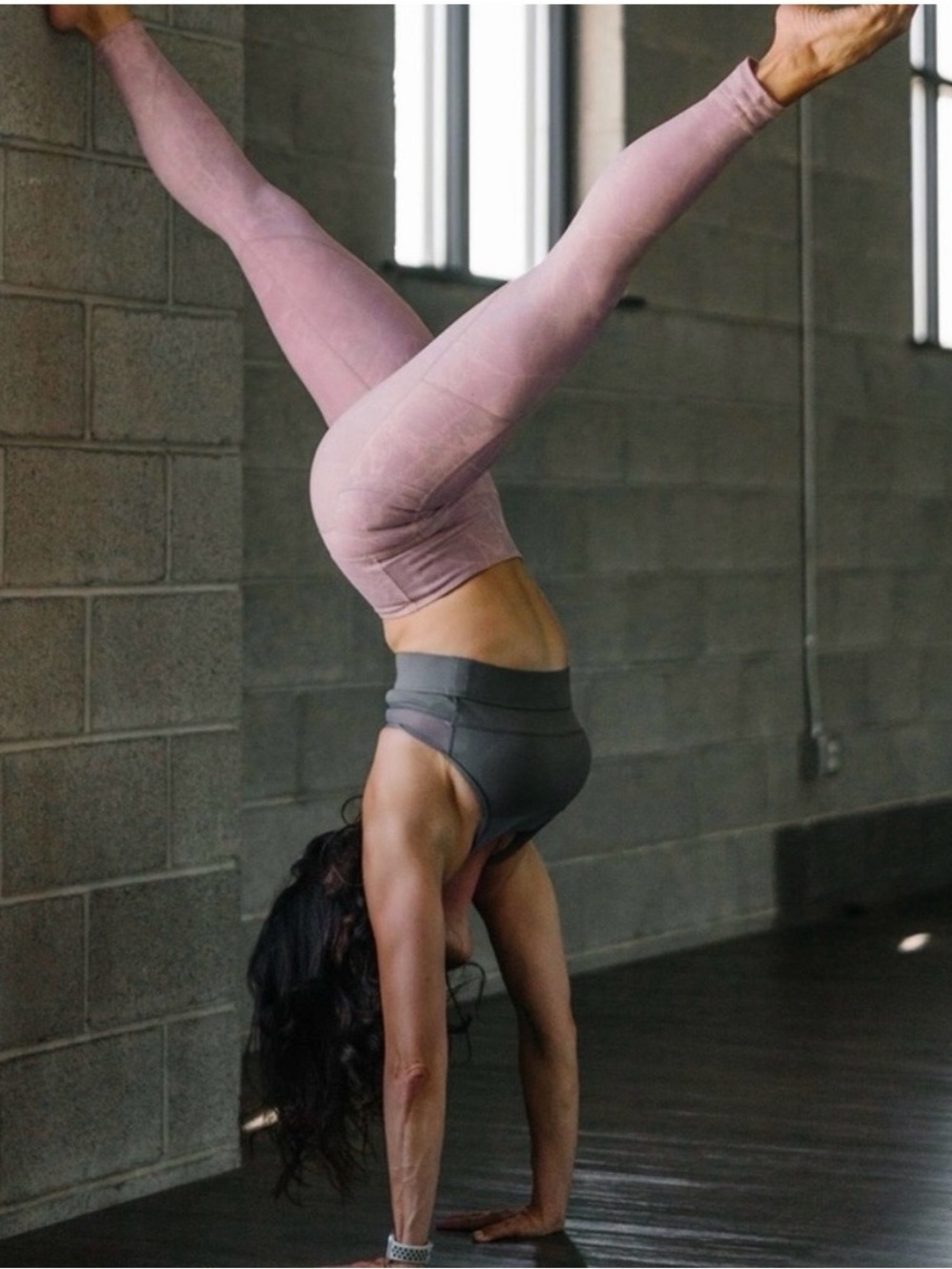 ZYIA Pink Digital Granite 7/8 High-rise Leggings